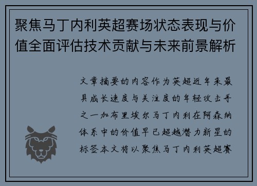 聚焦马丁内利英超赛场状态表现与价值全面评估技术贡献与未来前景解析